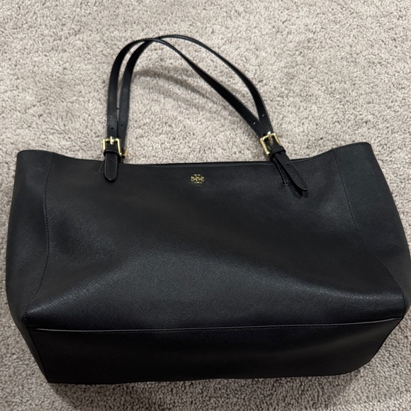 Tory Burch Black Tote with Gold Accents - Picture 1 of 5